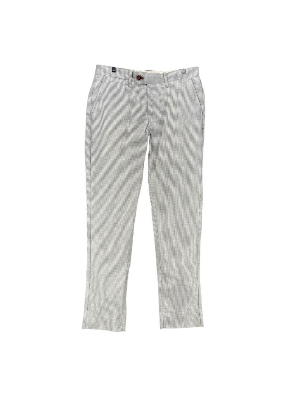 Nifty Genius Pants Mens 32x32 Gray Gingham Stretch Mid Rise Chino *NWT*